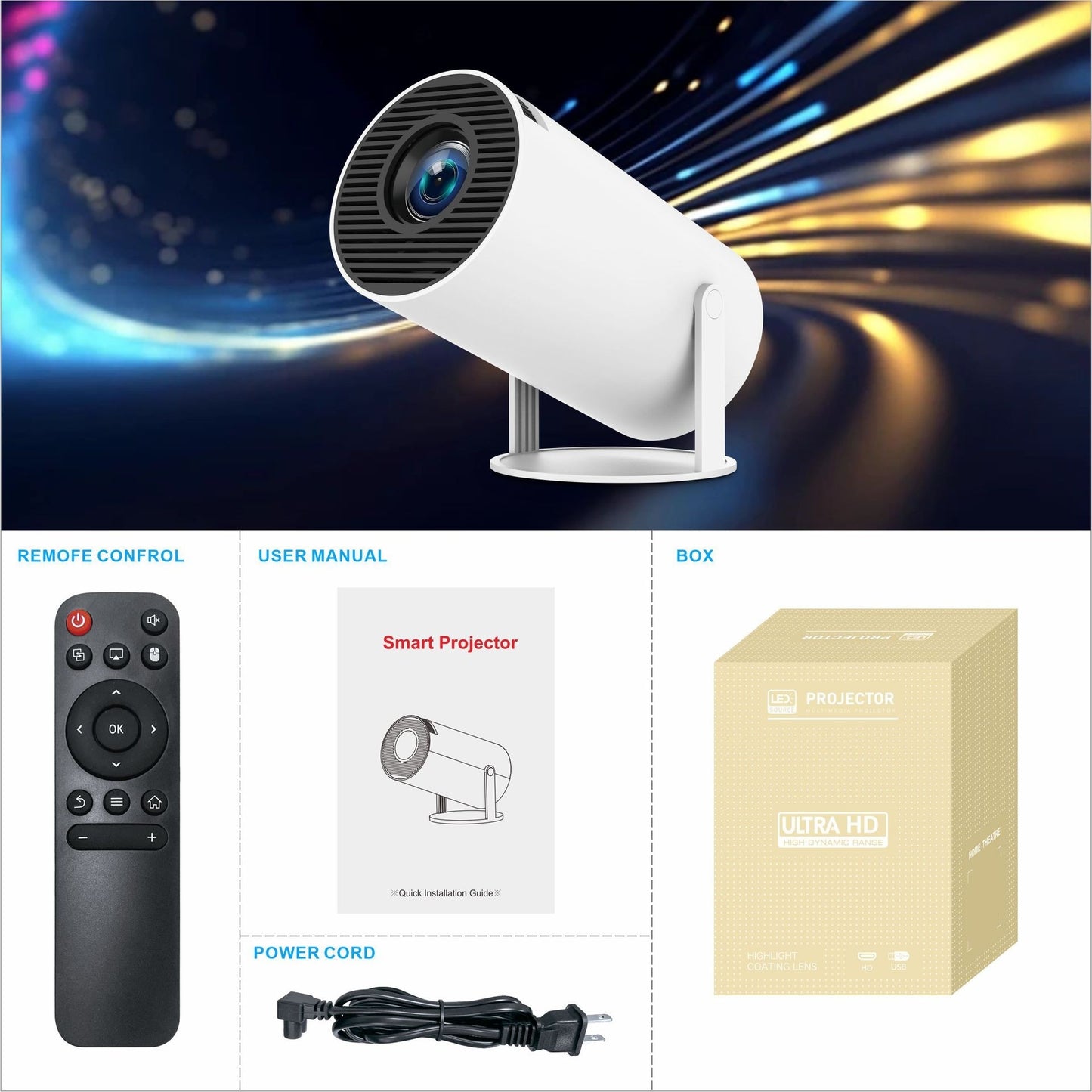 H713 Ultra High Definition 4K Projector Intelligent Home Office Conference Living Room